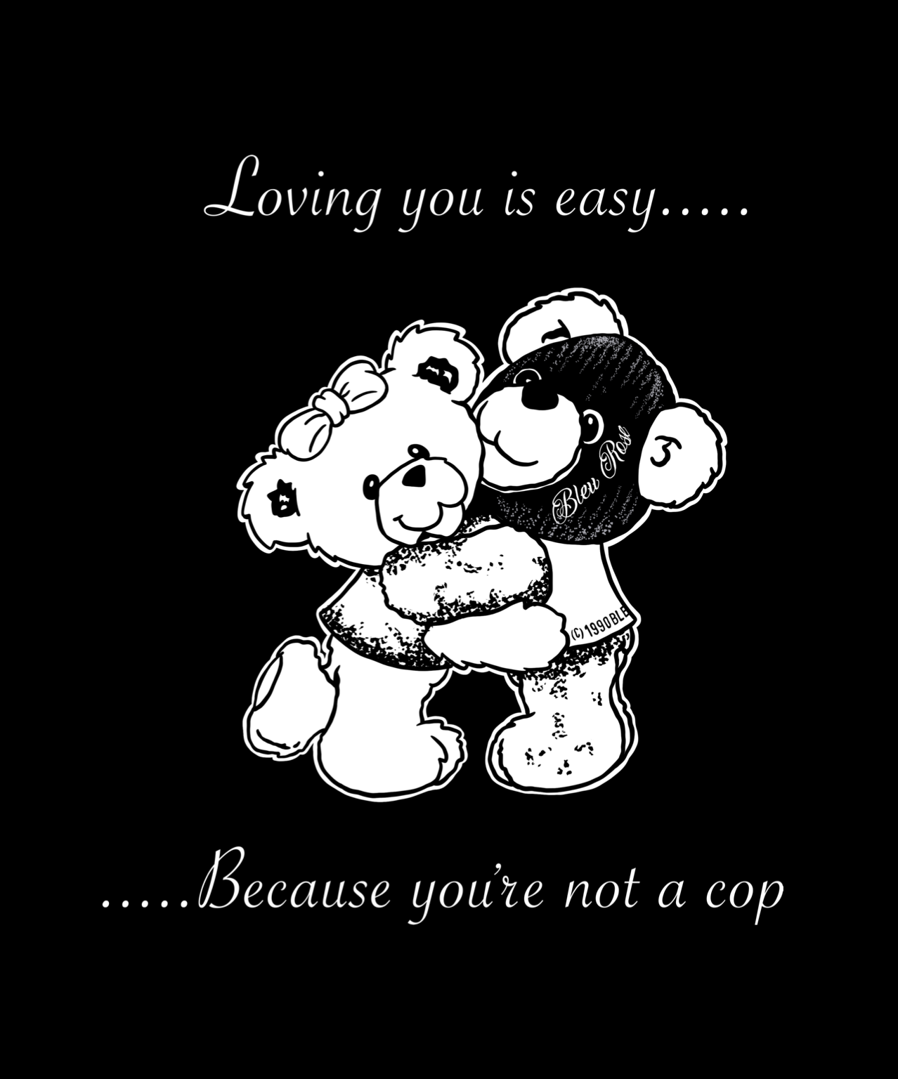 Cop Bear T-Shirt — Black